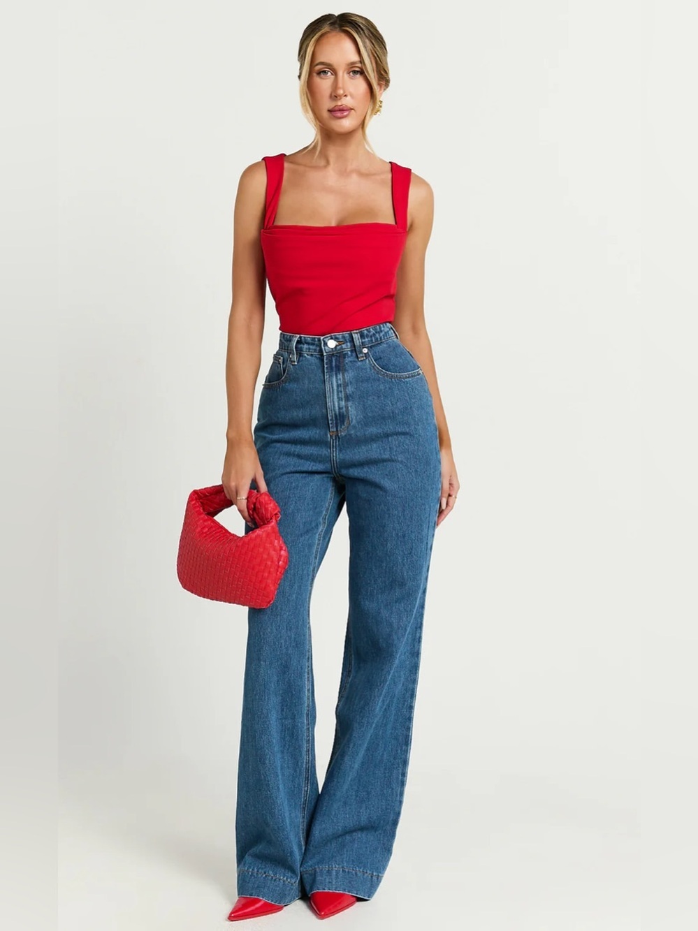 Showpo Donna Cowl Neck Corset Top in Red - Picture 2 of 9